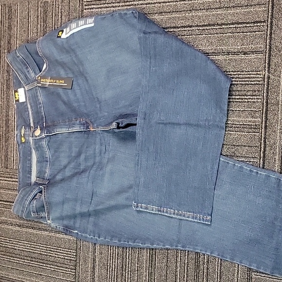 Lee Denim - LEE straight Leg High Jeans Instantly Slims Jeans Stretch Denim, Size 22W Petite